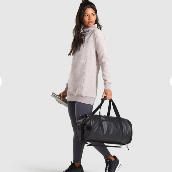 Gym Shark So Soft Sweater, pink, mock neck collar, longline tunic sweatshirt - Picture 2 of 11